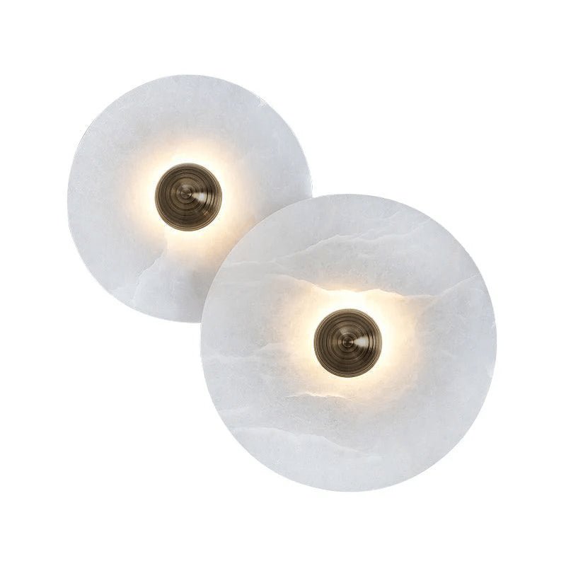Galvessa Alabaster Wall Lamp#Size_2 lamps#Finish_White & Bronze#Kelvin range_Triac Warm Dimming