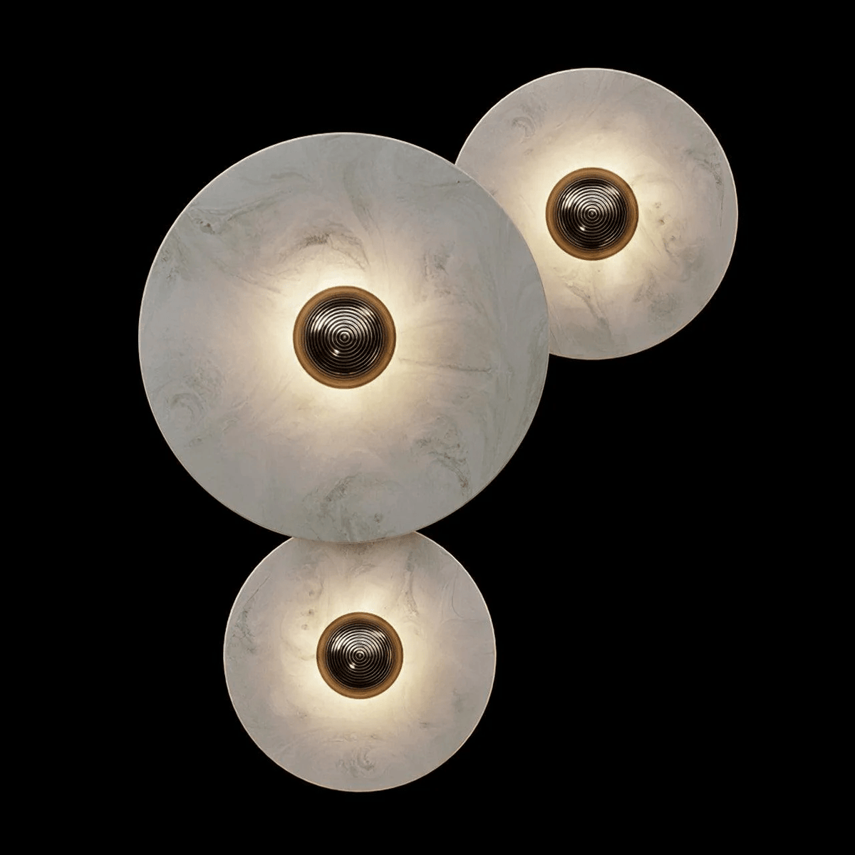 Galvessa Alabaster Wall Lamp#Size_3 lamps C#Finish_White & Bronze#Kelvin range_Triac Warm Dimming