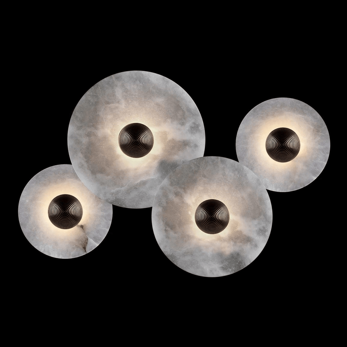 Galvessa Alabaster Wall Lamp#Size_4 lamps#Finish_White & Bronze#Kelvin range_Triac Warm Dimming