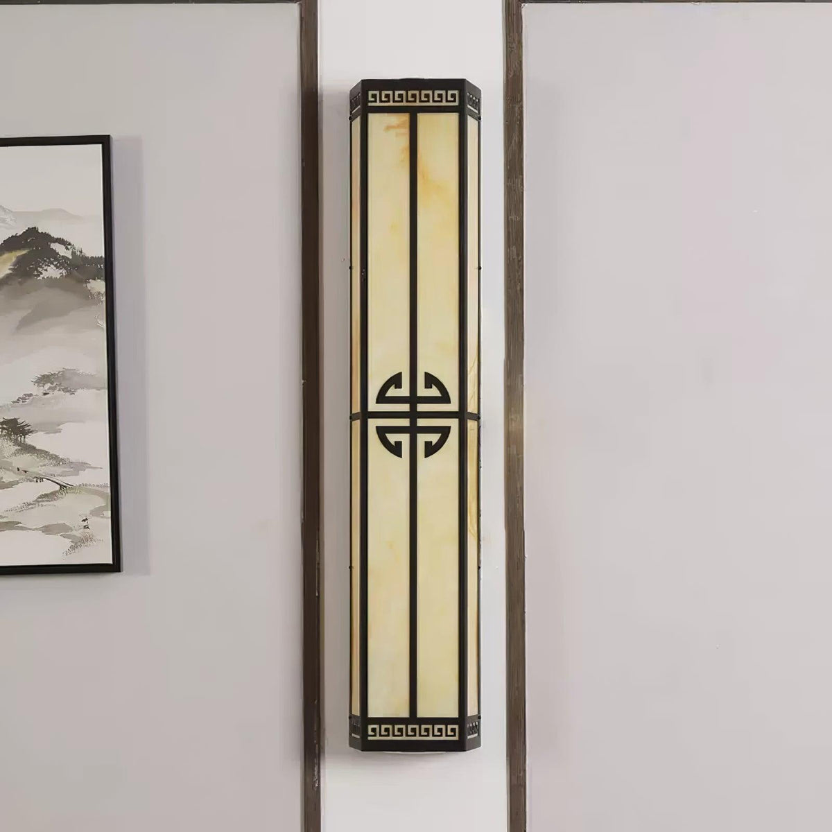 Serenelle Alabaster Metal Outdoor Wall Lamp