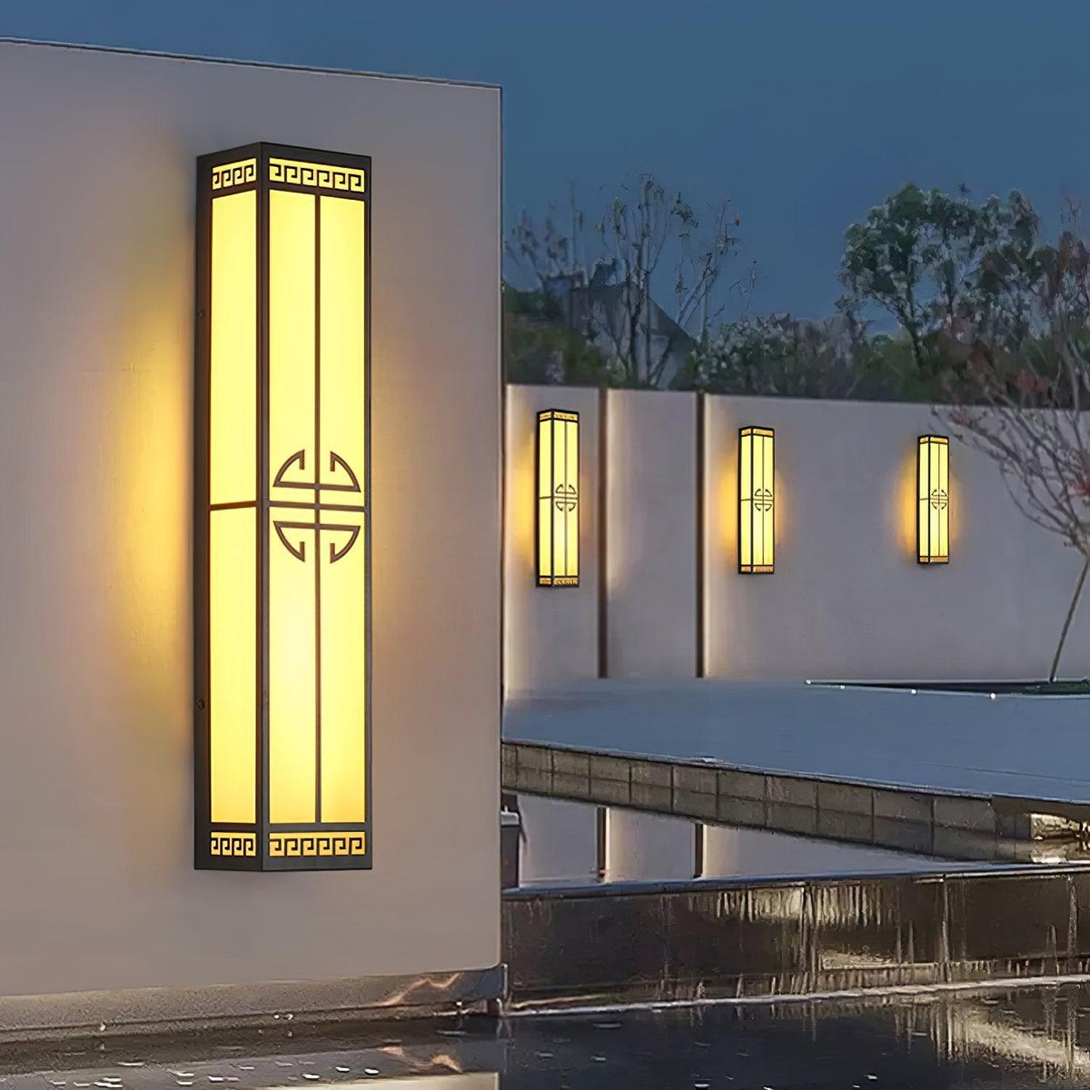 Serenelle Alabaster Metal Outdoor Wall Lamp