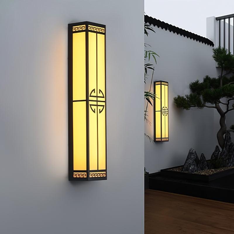 Serenelle Alabaster Metal Outdoor Wall Lamp