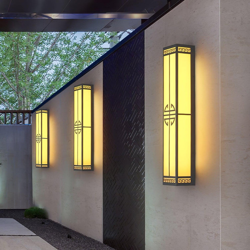 Serenelle Alabaster Metal Outdoor Wall Lamp