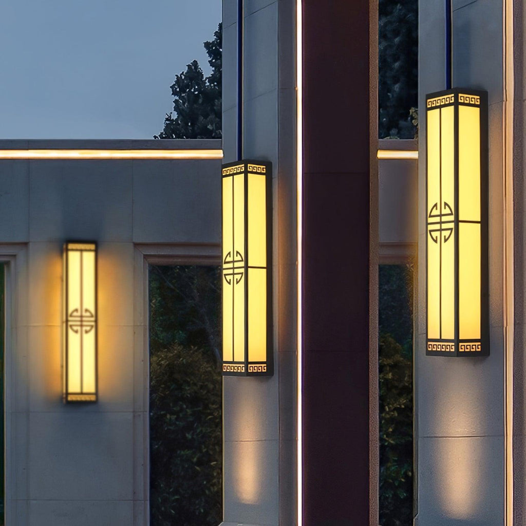 Serenelle Alabaster Metal Outdoor Wall Lamp
