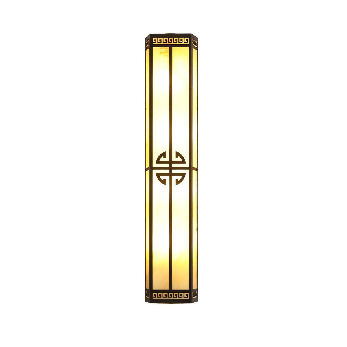 Serenelle Alabaster Metal Outdoor Wall Lamp#Finish_Black & White