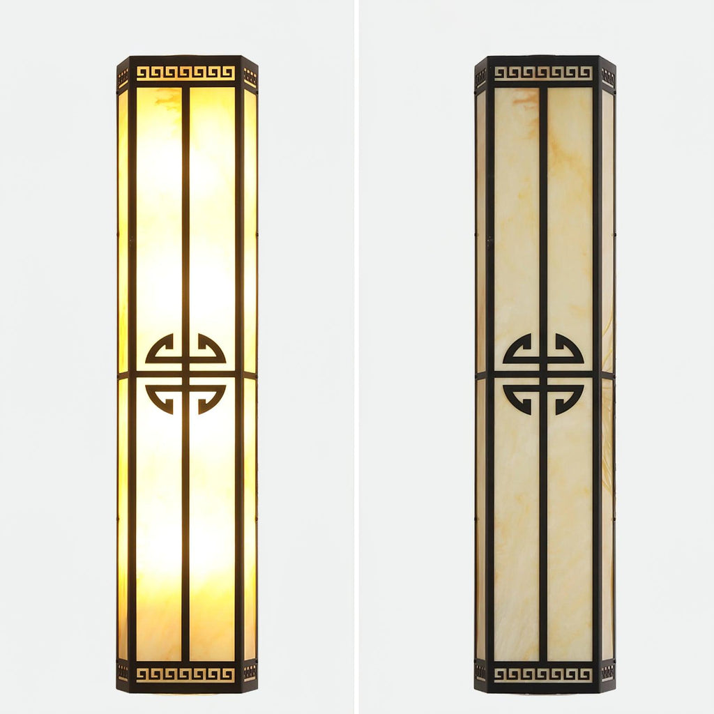 Serenelle Alabaster Metal Outdoor Wall Lamp