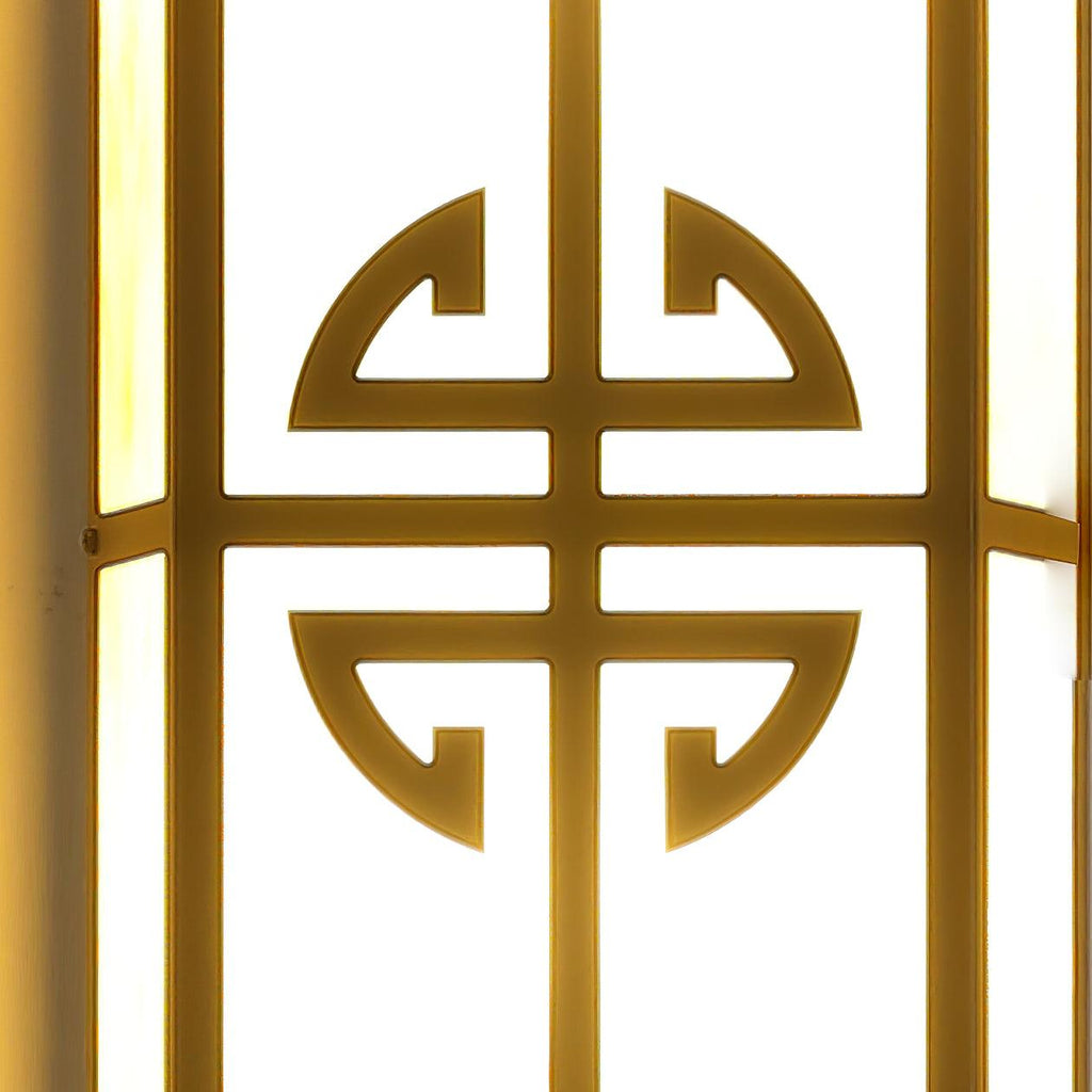 Serenelle Alabaster Metal Outdoor Wall Lamp