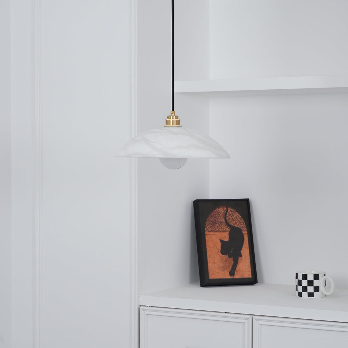 Selviane Alabaster Dome Pendant Light
