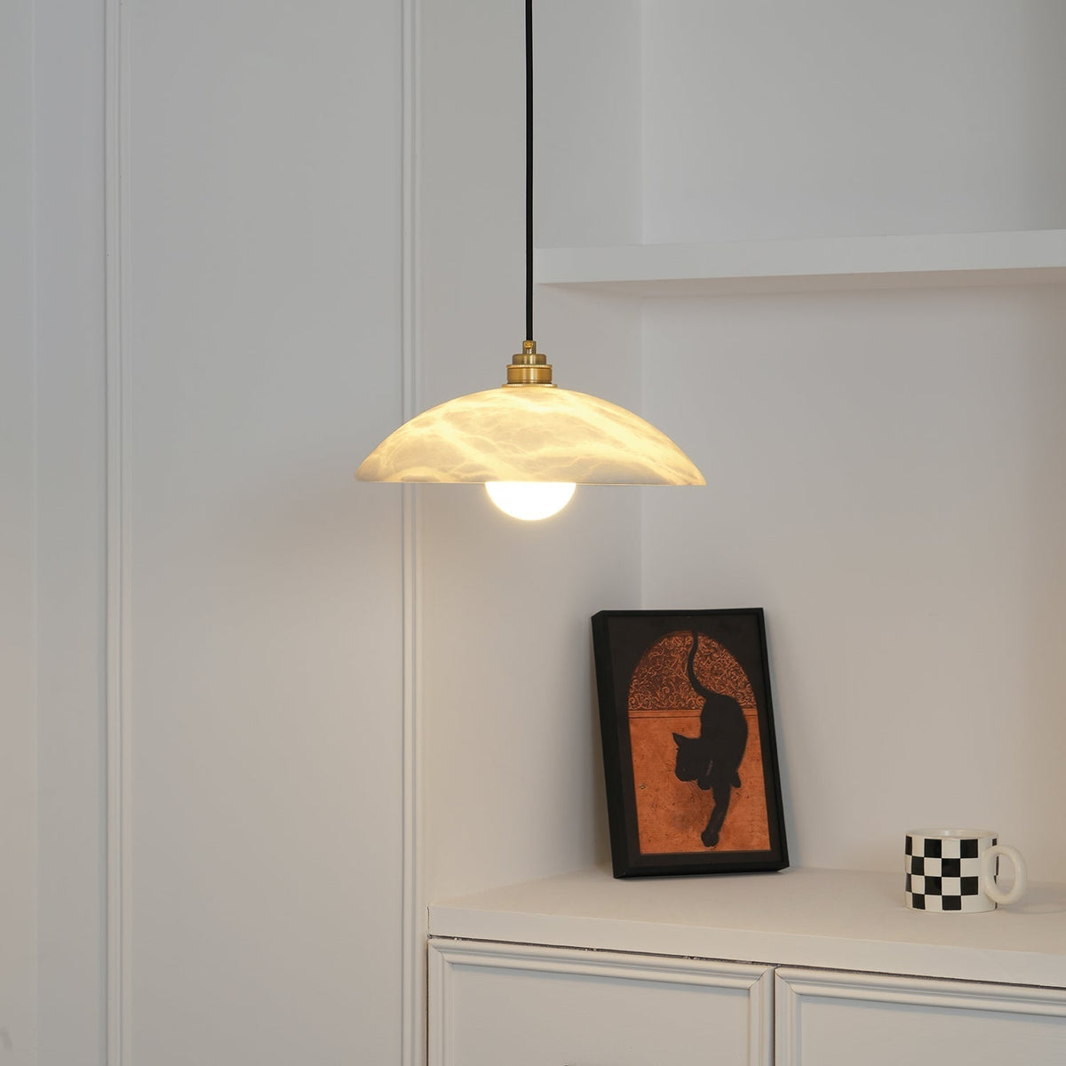Selviane Alabaster Dome Pendant Light