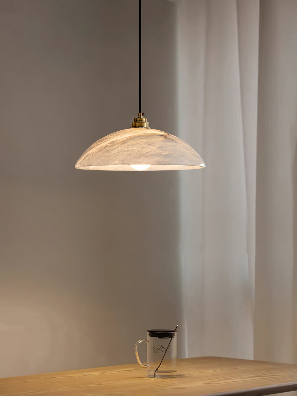 Selviane Alabaster Dome Pendant Light