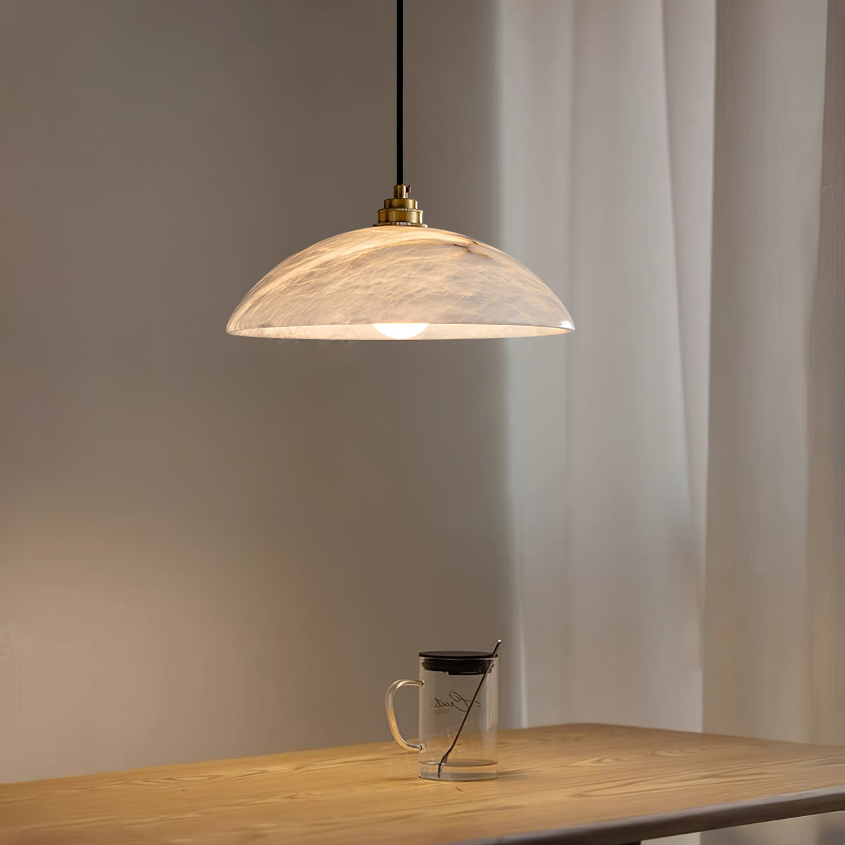 Selviane Alabaster Dome Pendant Light