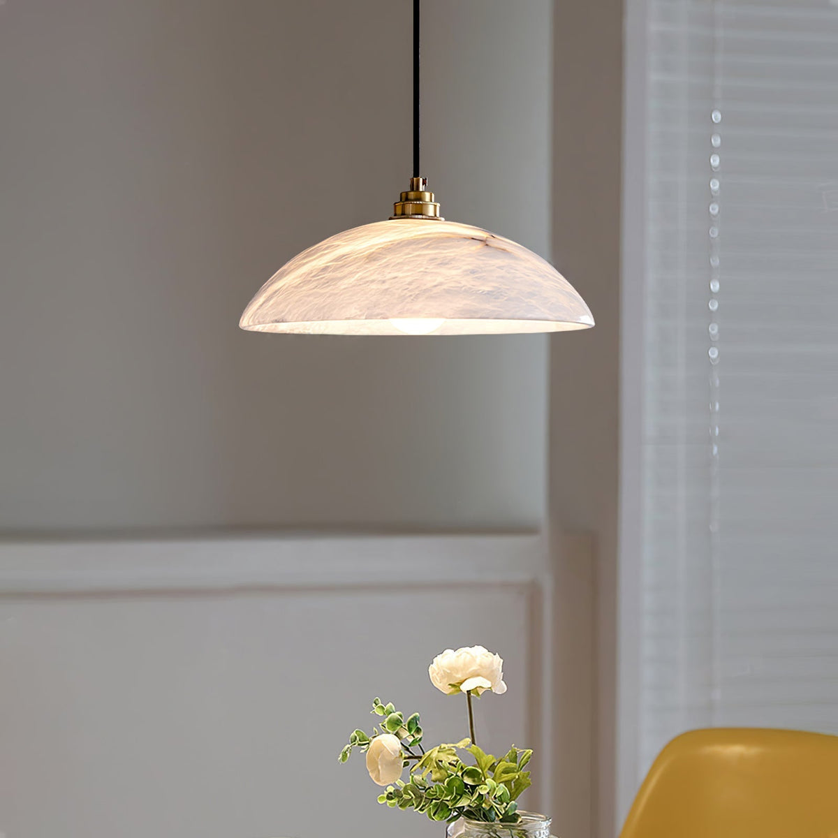 Selviane Alabaster Dome Pendant Light