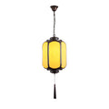 Rovenza Antique Metal Lantern Outdoor Pendant Light#Finish_Sepia & Yellow