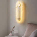 Dovaire Vintage Alabaster Brass Wall Lamp