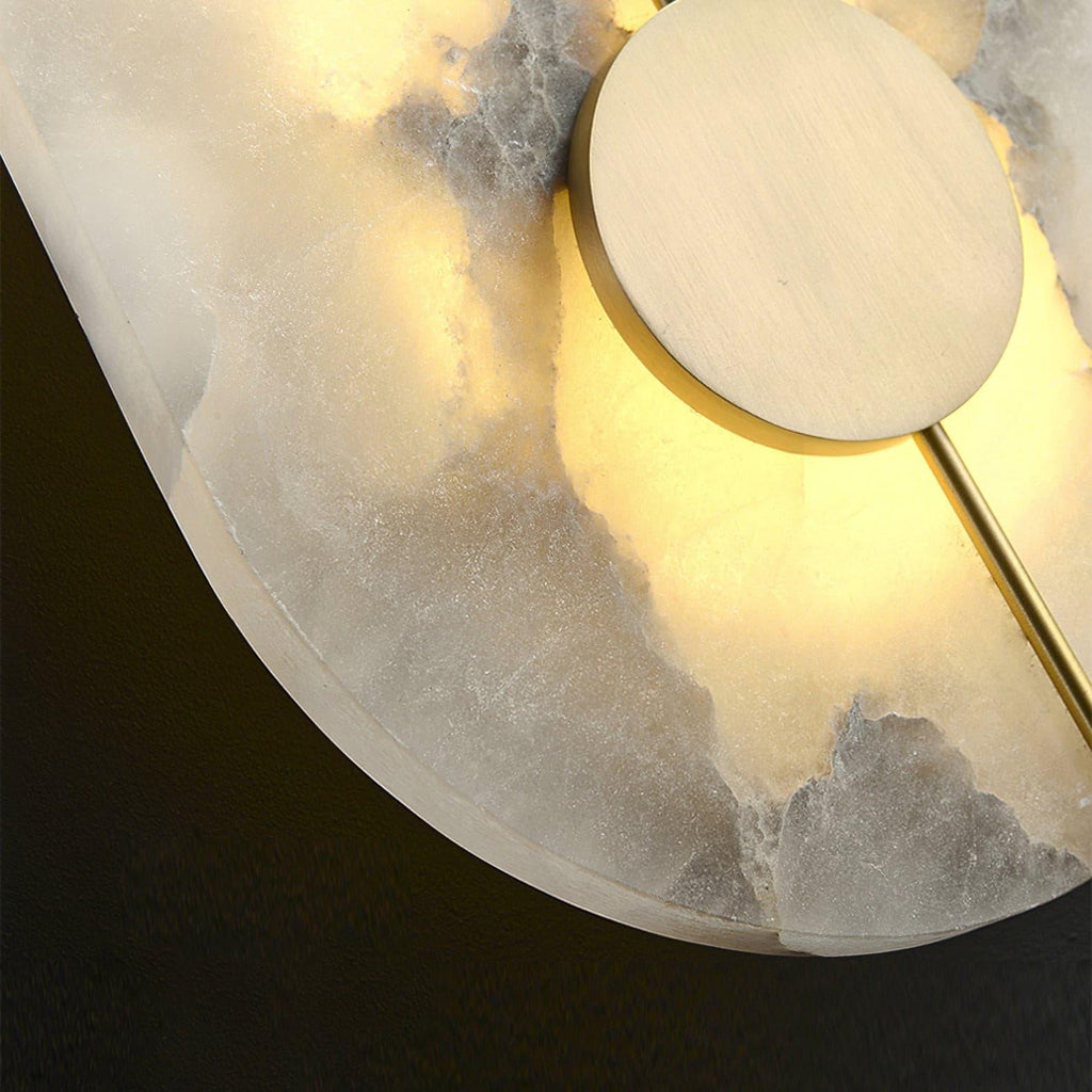 Dovaire Vintage Alabaster Brass Wall Lamp