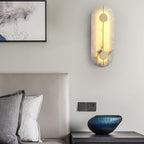 Dovaire Vintage Alabaster Brass Wall Lamp