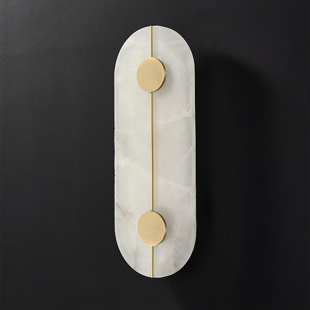 Dovaire Vintage Alabaster Brass Wall Lamp