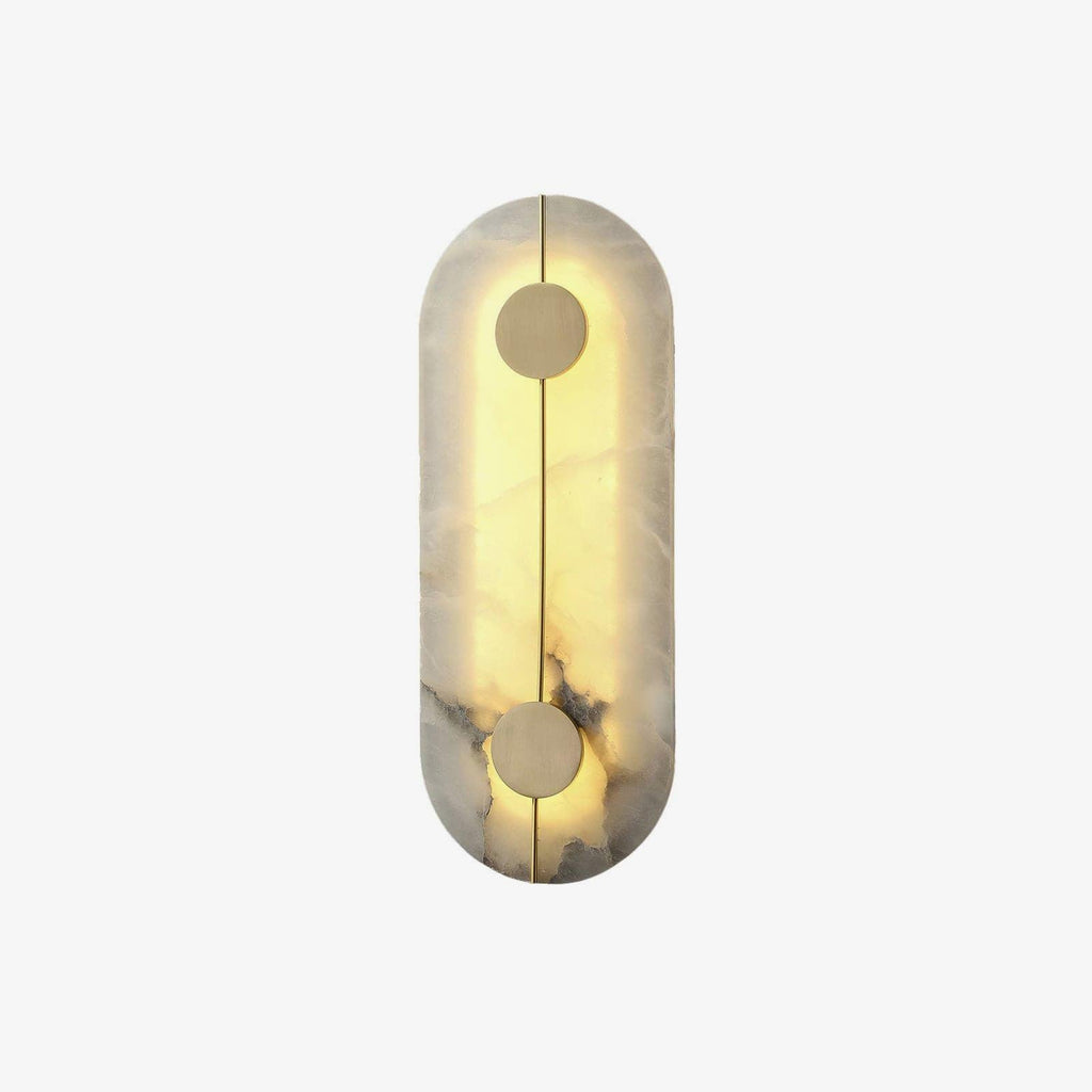 Dovaire Vintage Alabaster Brass Wall Lamp