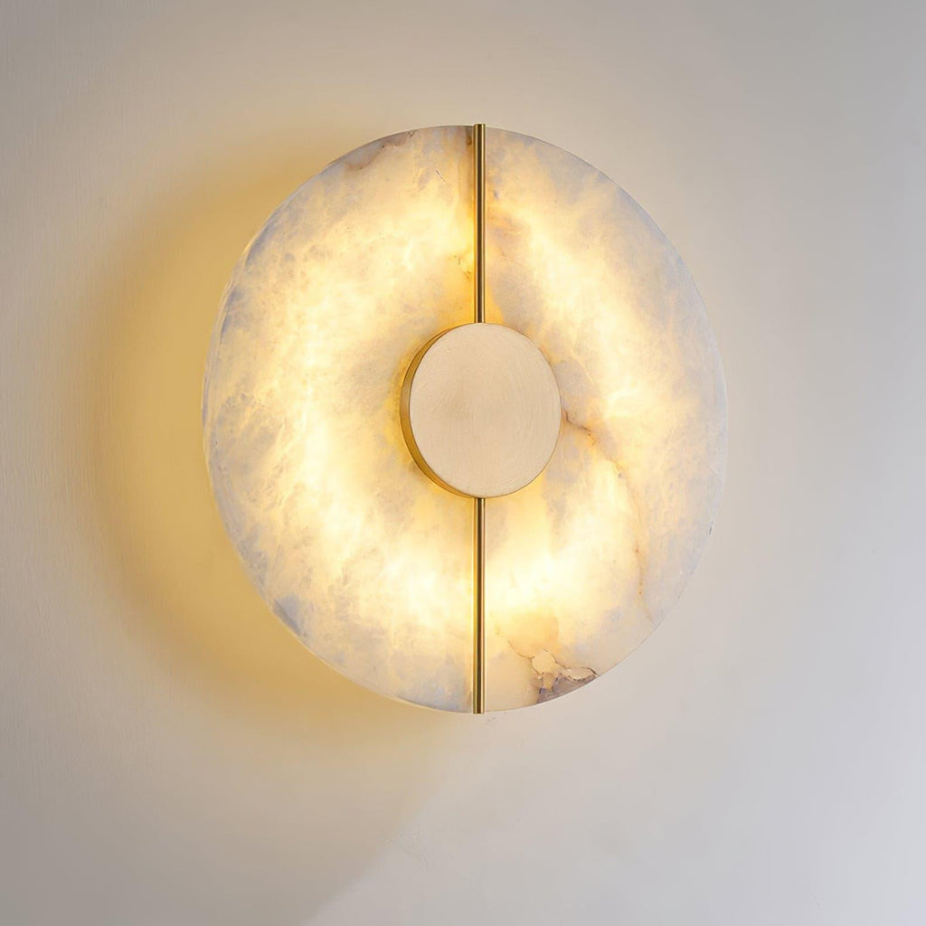Dovaire Vintage Alabaster Brass Wall Lamp