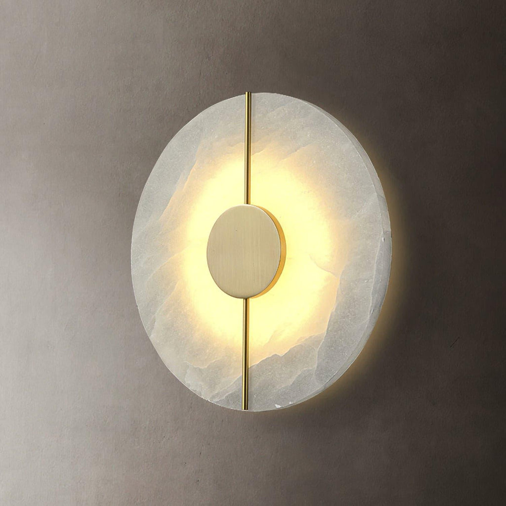 Dovaire Vintage Alabaster Brass Wall Lamp