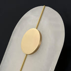 Dovaire Vintage Alabaster Brass Wall Lamp