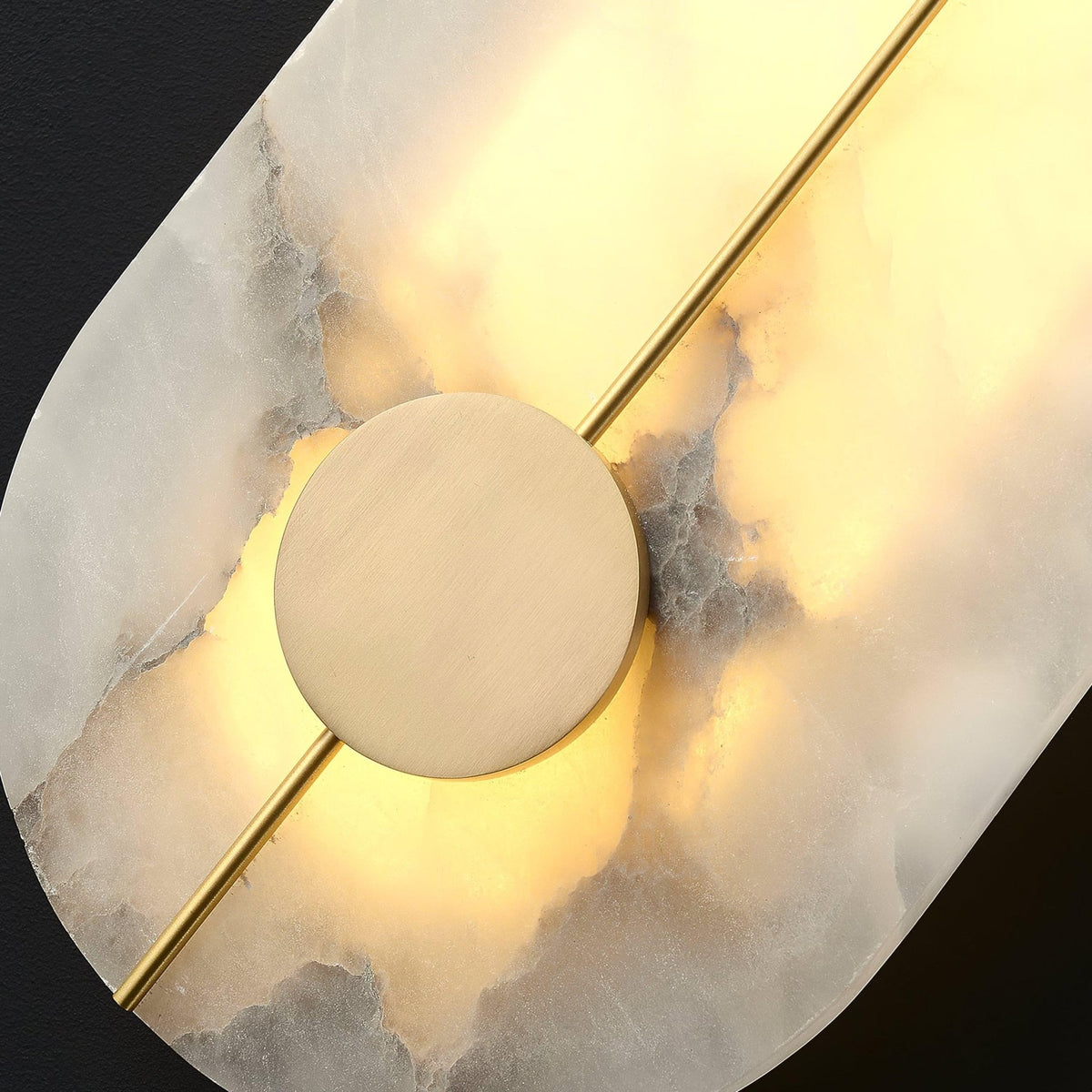 Dovaire Vintage Alabaster Brass Wall Lamp