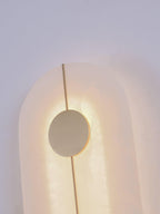 Dovaire Vintage Alabaster Brass Wall Lamp