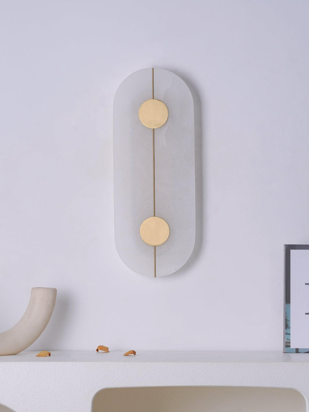 Dovaire Vintage Alabaster Brass Wall Lamp