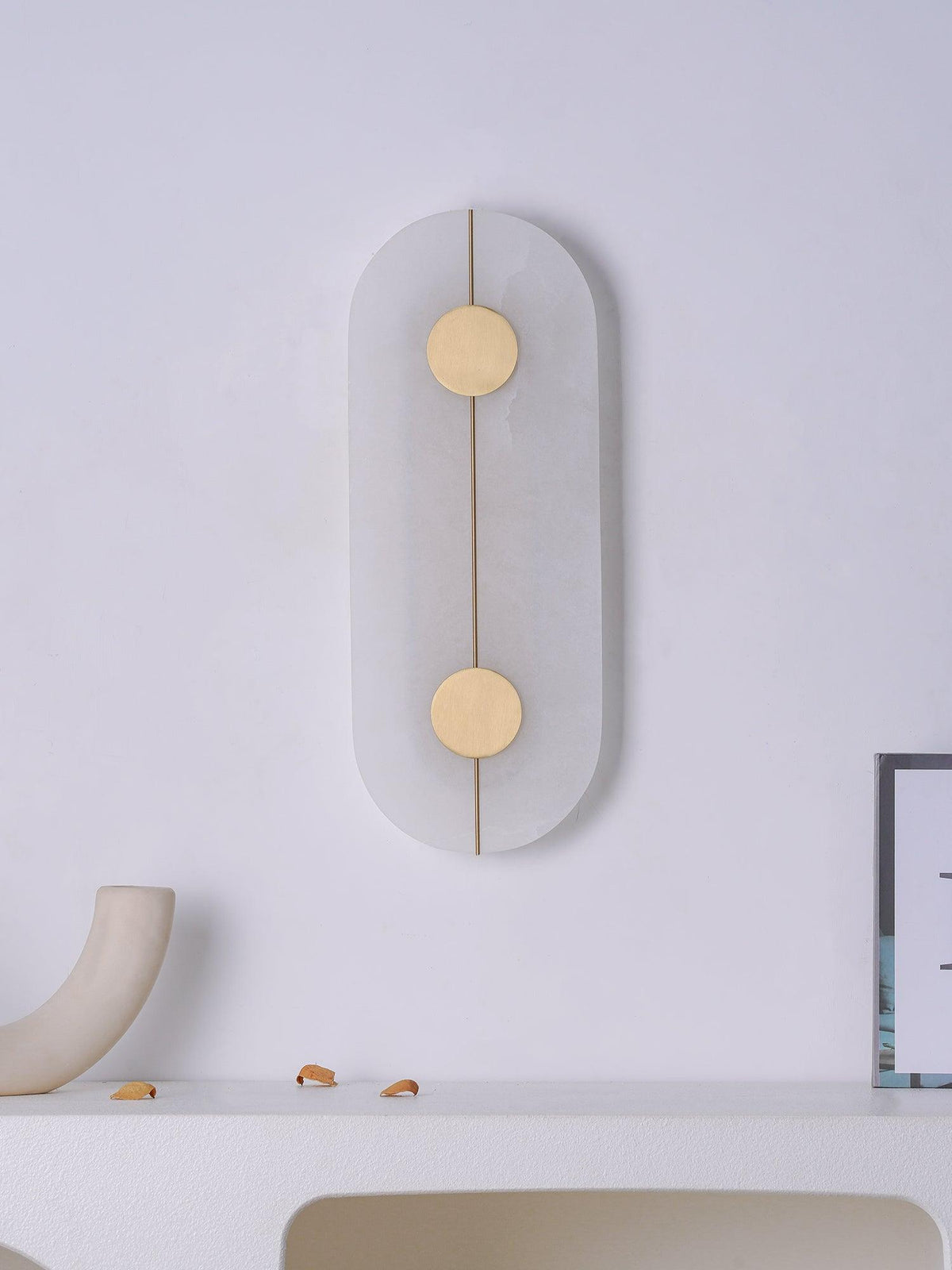 Dovaire Vintage Alabaster Brass Wall Lamp