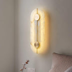 Dovaire Vintage Alabaster Brass Wall Lamp