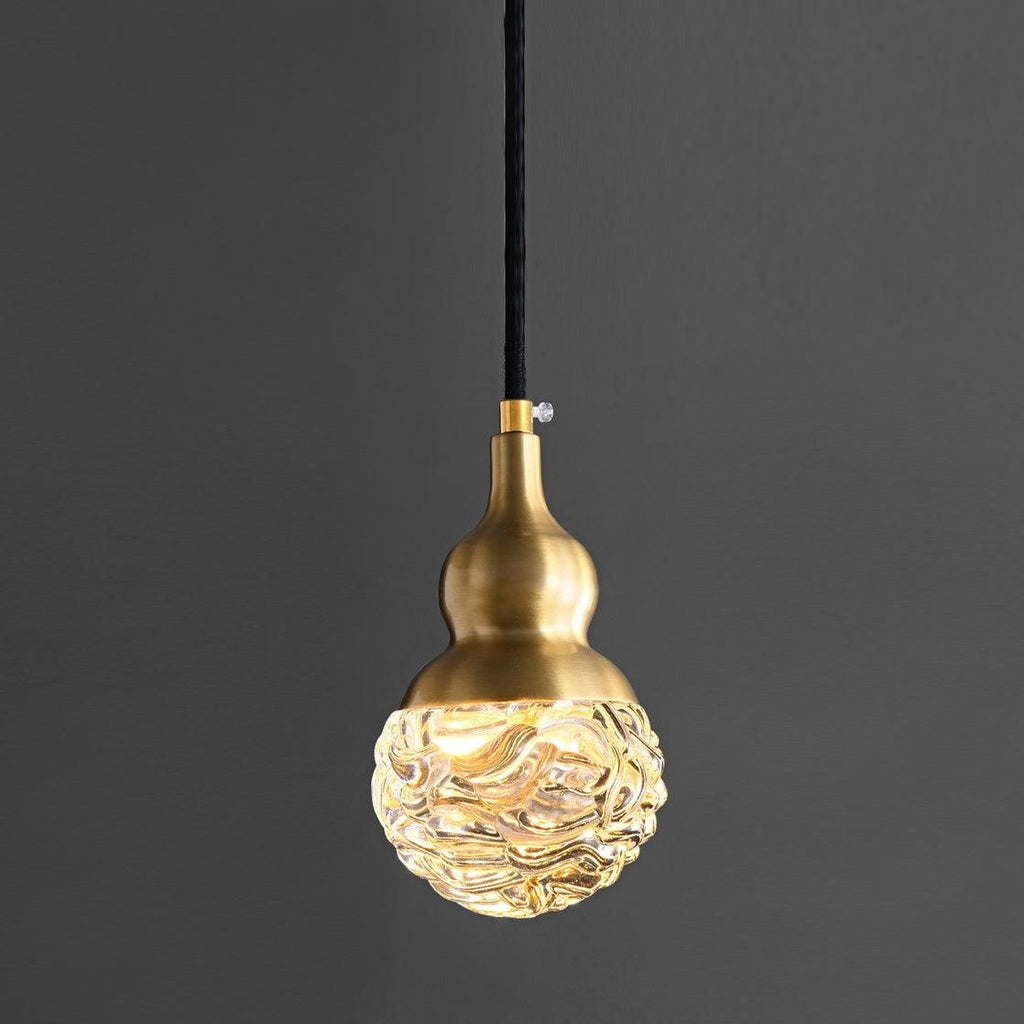 Tavielle Etched Glass Brass Pendant Light#Size_3.9″#Finish_Brass+Opaque