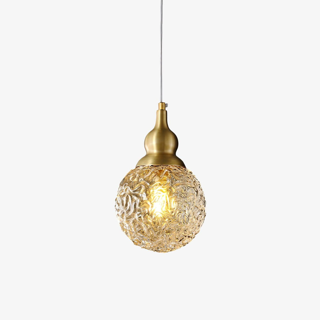 Tavielle Etched Glass Brass Pendant Light