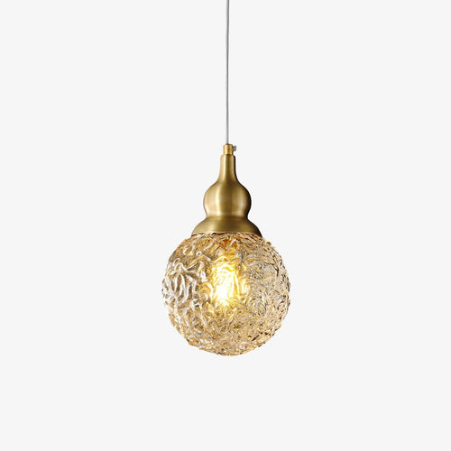 Tavielle Etched Glass Brass Pendant Light