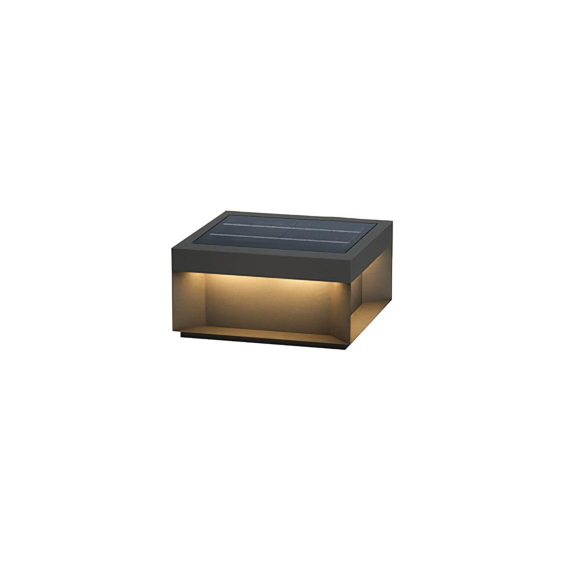 Loravere Metal Box Outdoor Post Lamp#Size_7.9″#Power source_Model B: Solar-Powered Version#Kelvin range_Warm Light