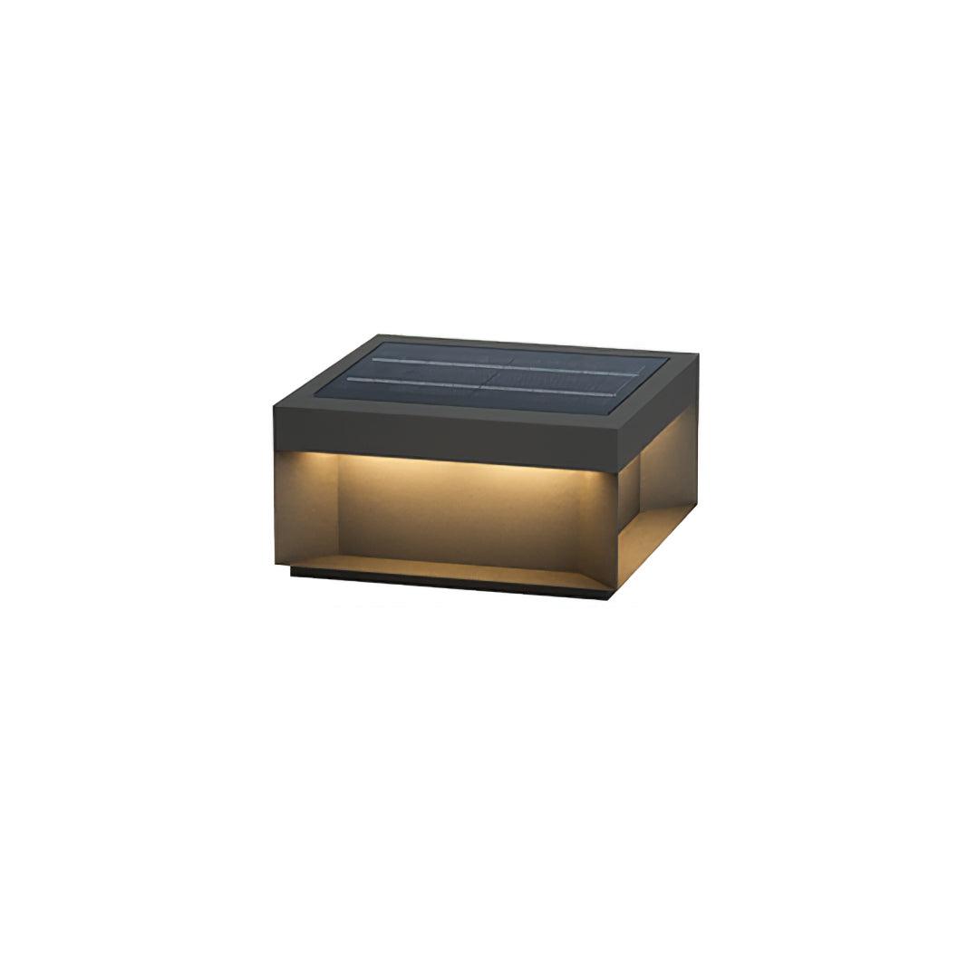 Loravere Metal Box Outdoor Post Lamp#Size_19.7″#Power source_Model B: Solar-Powered Version#Kelvin range_Warm Light