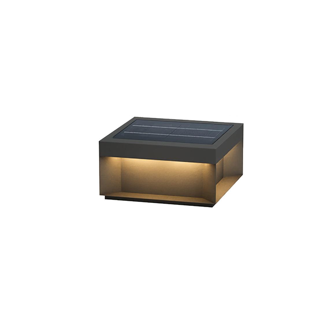 Loravere Metal Box Outdoor Post Lamp#Size_11.8″#Power source_Model B: Solar-Powered Version#Kelvin range_Warm Light