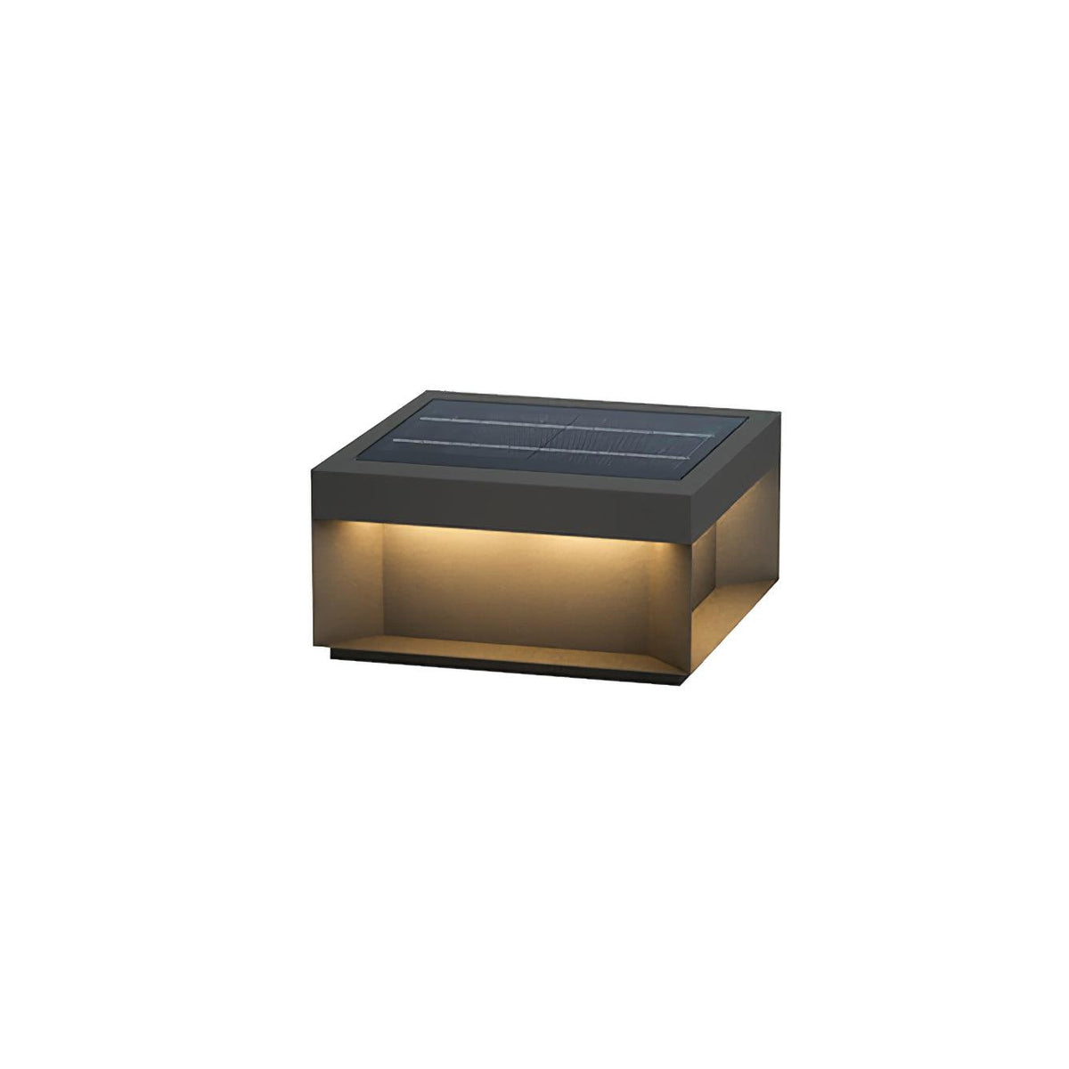 Loravere Metal Box Outdoor Post Lamp#Size_15.7″#Power source_Model B: Solar-Powered Version#Kelvin range_Warm Light