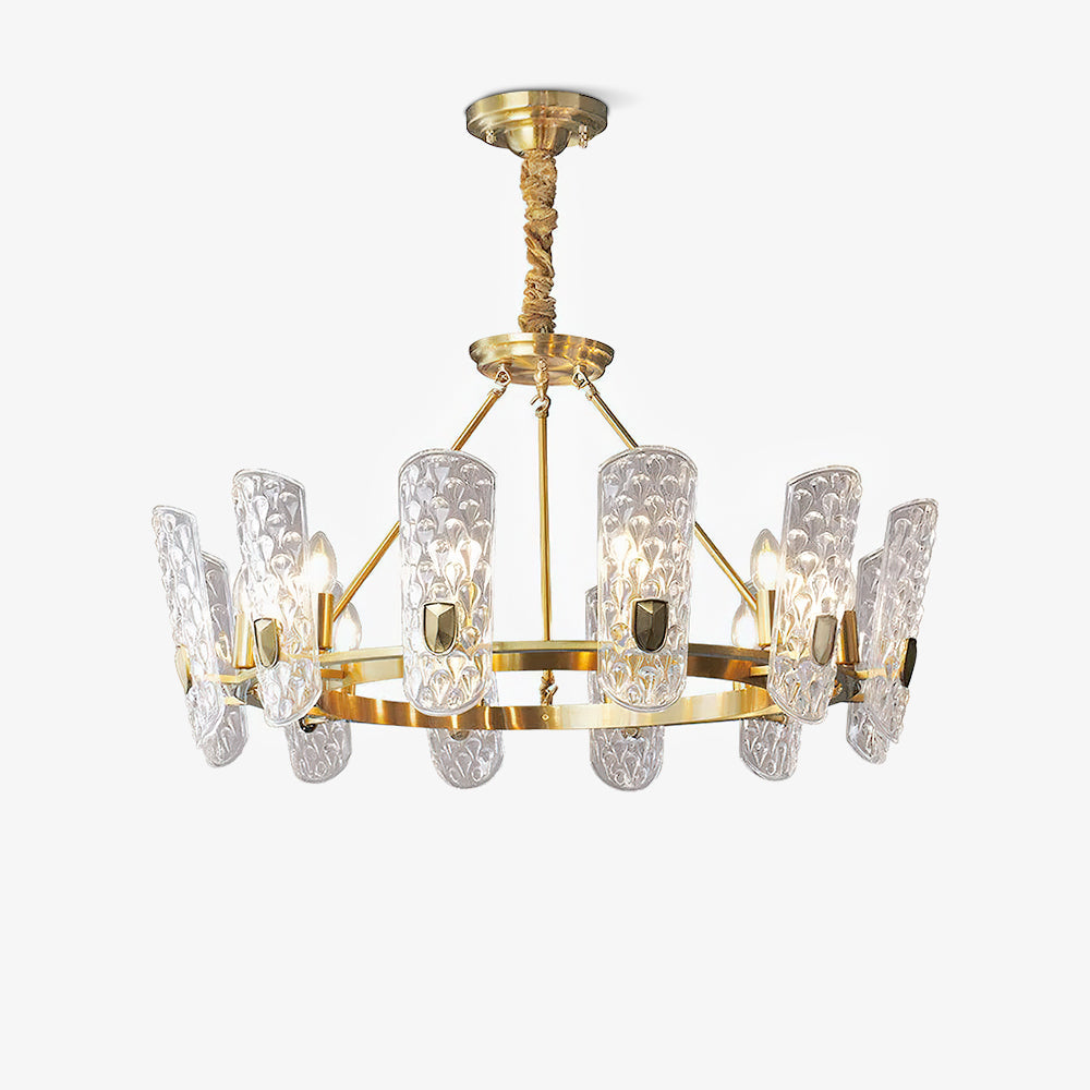 Pryvane Multi-Light Brass Chandelier
