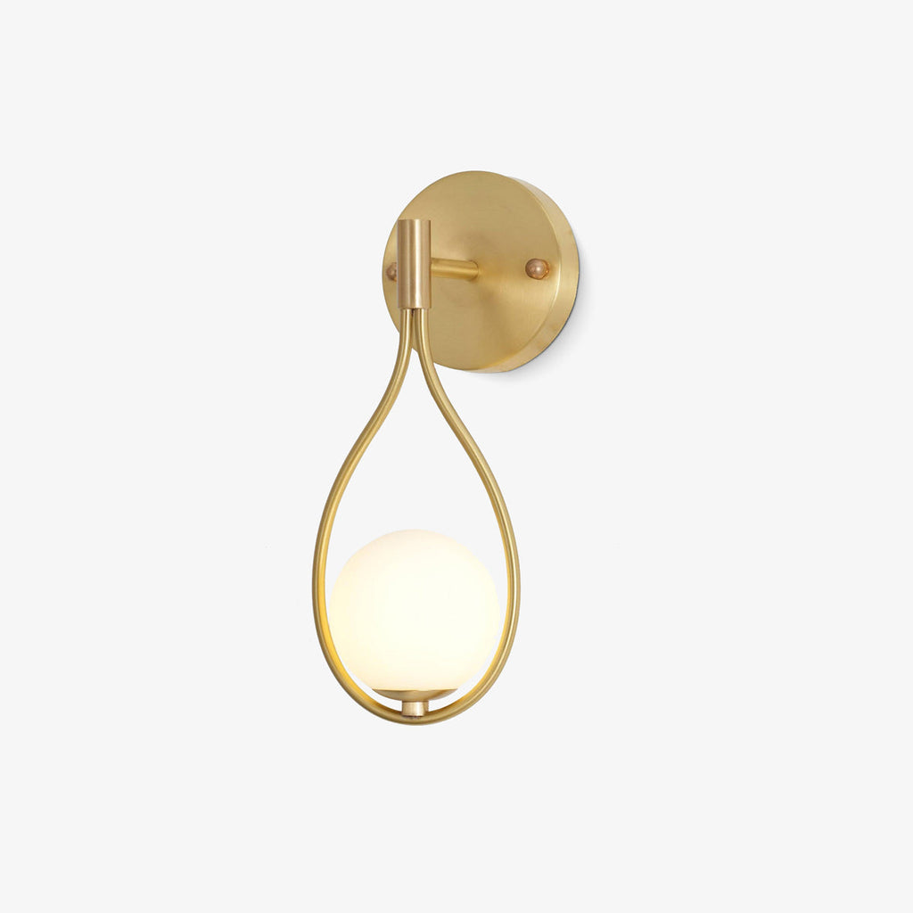 Kelmora Glass Brass Vanity Wall Lamp