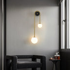 Novalisse 2-Light Glass Brass Arc Wall Lamp