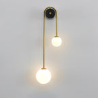 Novalisse 2-Light Glass Brass Arc Wall Lamp#Quantity_Single Left#Finish_Brass & White