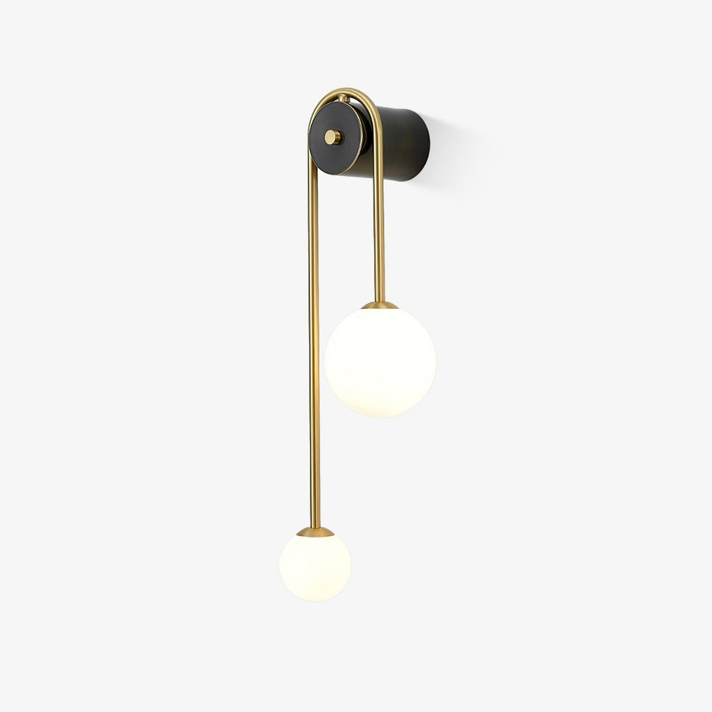 Novalisse 2-Light Glass Brass Arc Wall Lamp