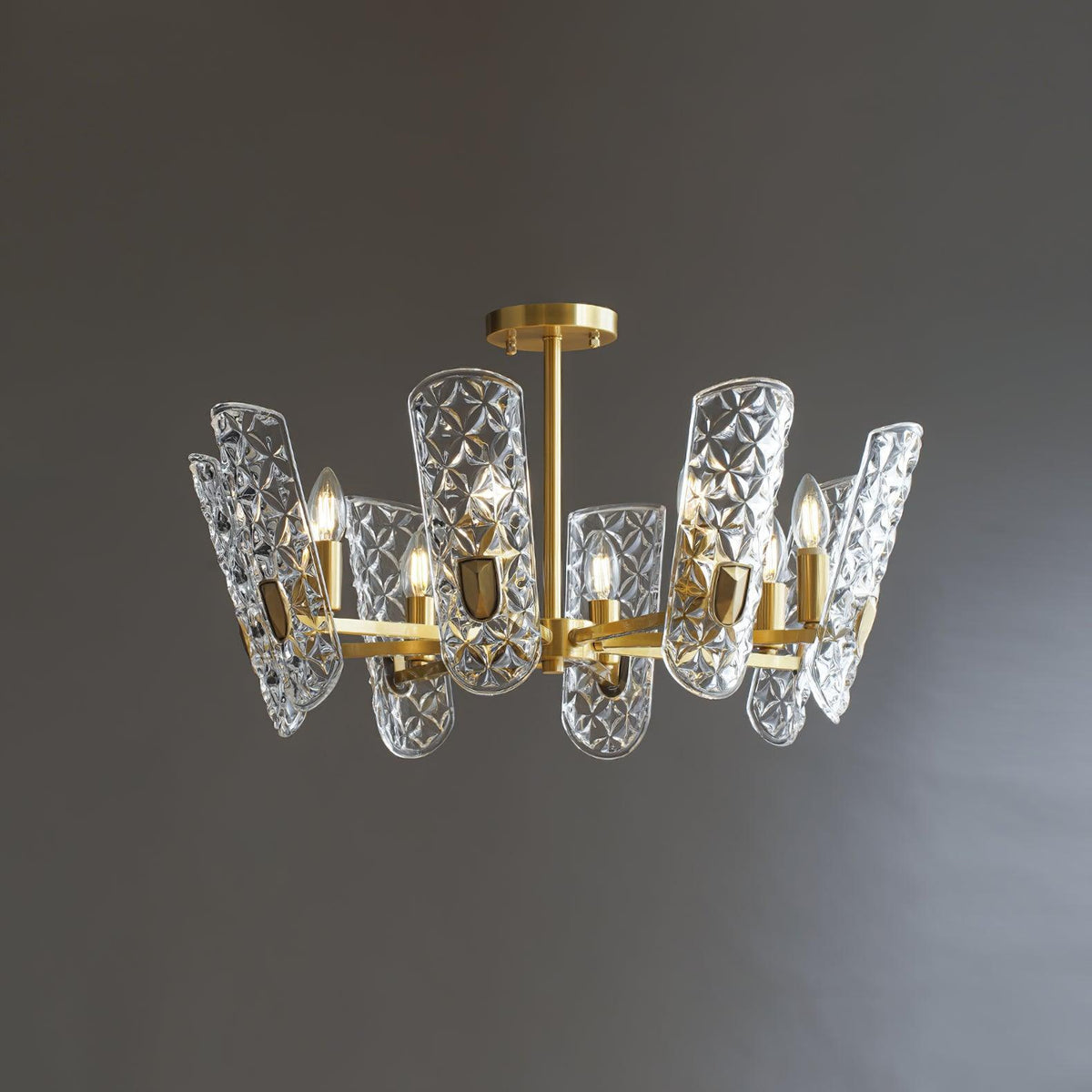 Pryvane Multi-Light Brass Chandelier#Size_8 heads#Finish_Brass