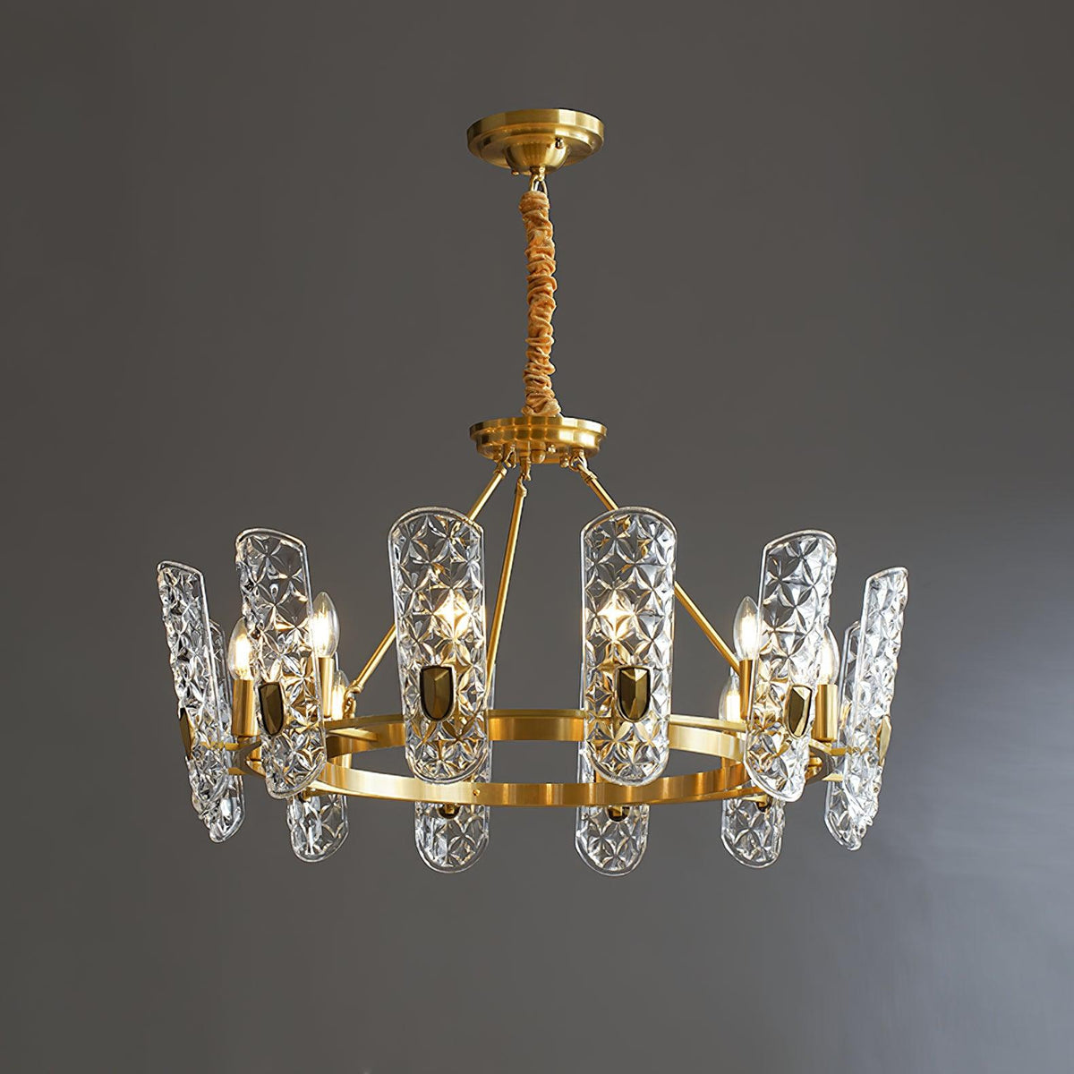 Pryvane Multi-Light Brass Chandelier#Size_12 heads#Finish_Brass
