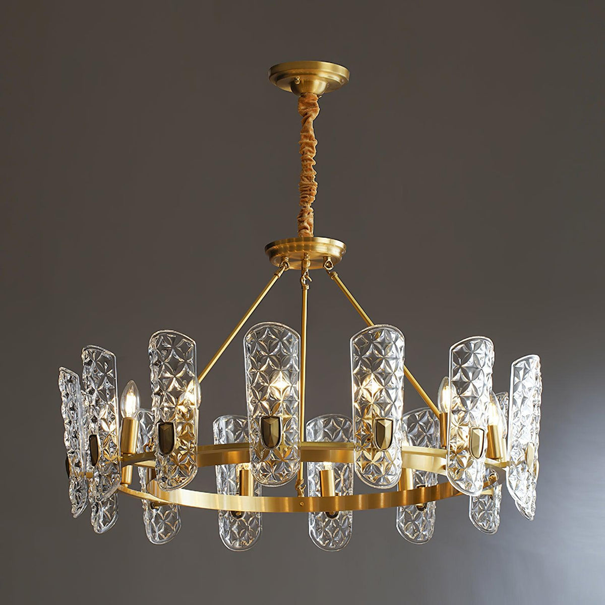Pryvane Multi-Light Brass Chandelier#Size_14 heads#Finish_Brass