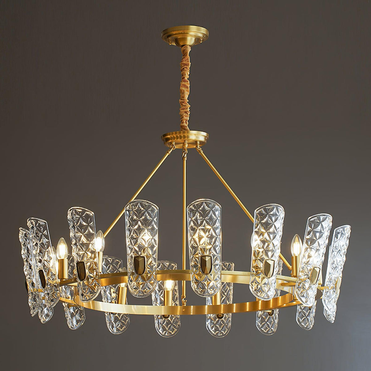 Pryvane Multi-Light Brass Chandelier#Size_16 heads#Finish_Brass