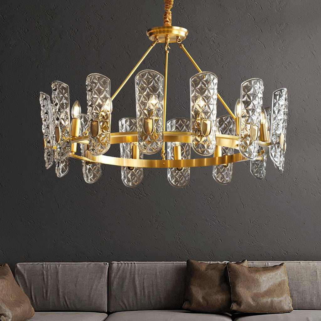 Pryvane Multi-Light Brass Chandelier