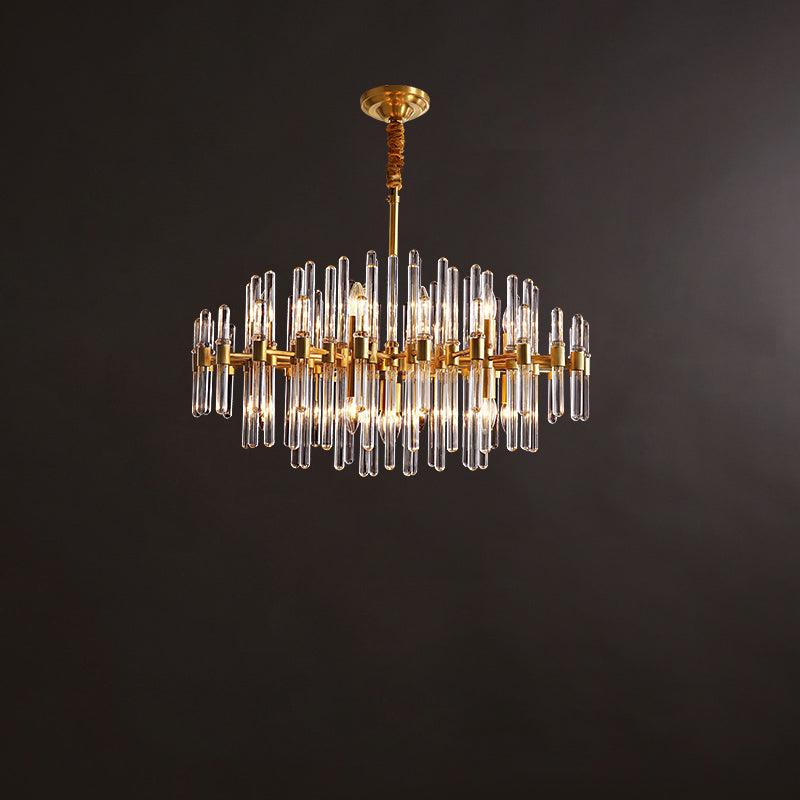 Solvessa Crystal Starburst Chandelier#Size_16 heads#Material_Brass & Clear Crystal