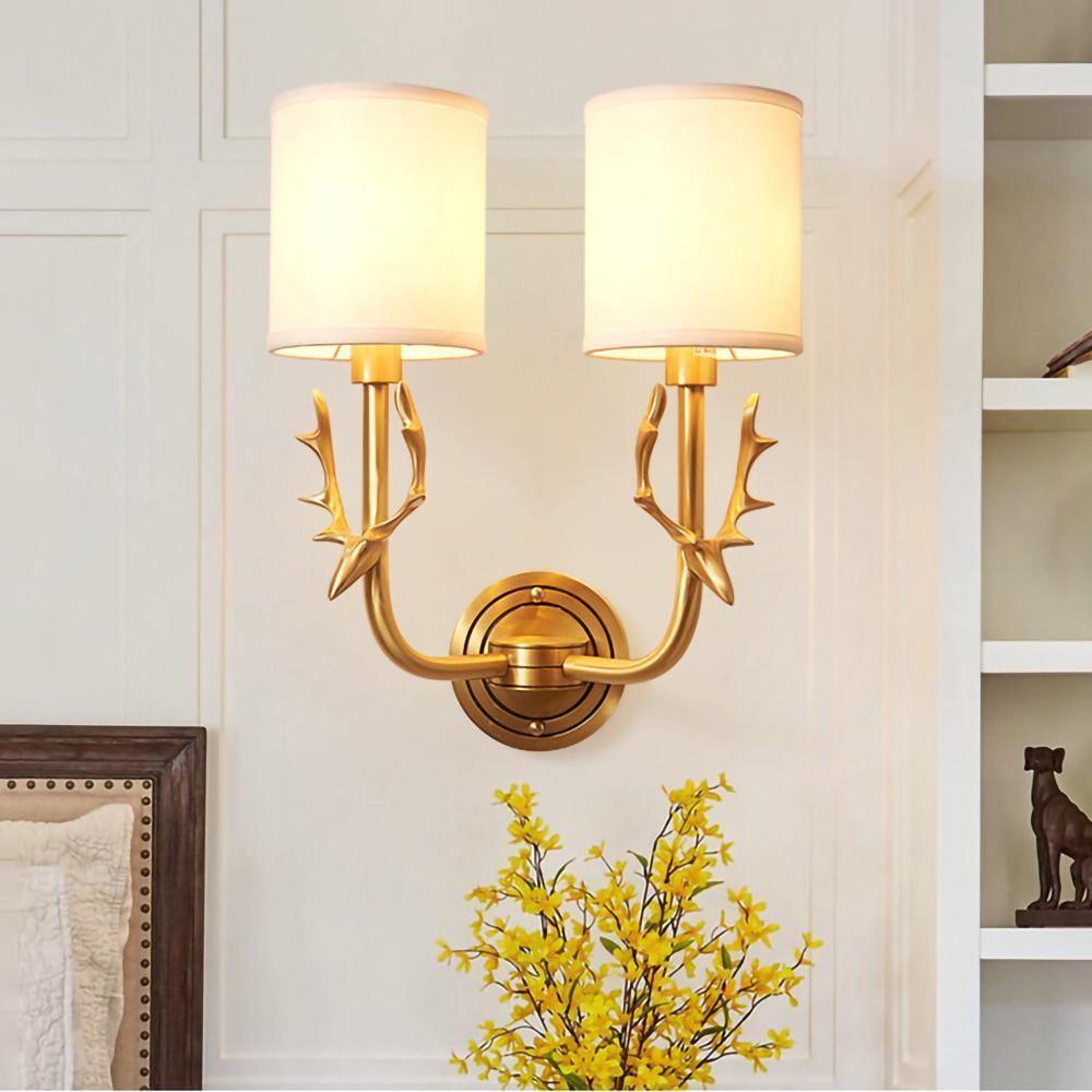 Orevienne 2-Light Brass Deer Wall Lamp
