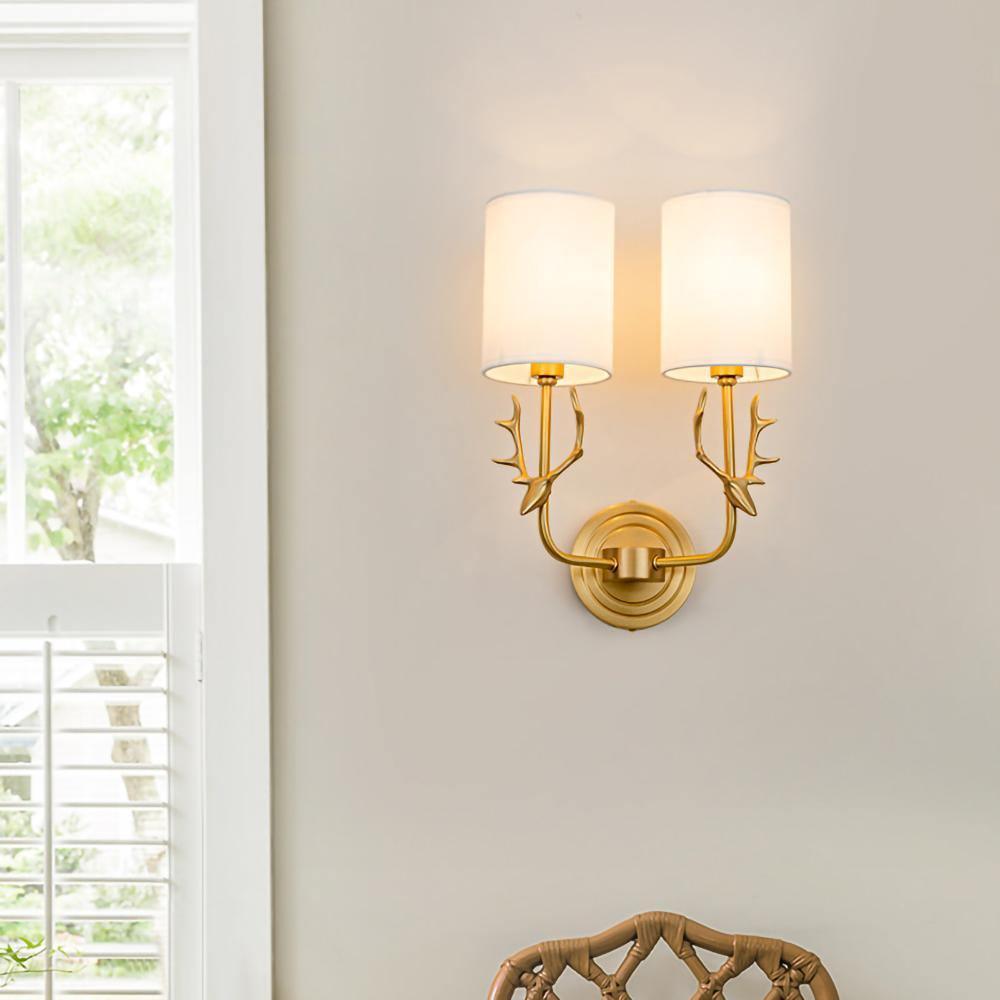 Orevienne 2-Light Brass Deer Wall Lamp